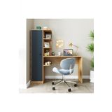 Roomart Raflı Calısma Masası , Calısma Ofıs Masası Sol Dolaplı Atlantık Cam