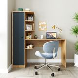 Roomart Roma Raflı Çalışma Masası , Çalışma Ofis Masası Sol Dolaplı Atlantik Çam - 143 CM