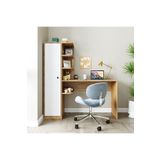 Roomart Roma Raflı Calısma Masası , Calısma Ofıs Masası Sol Dolaplı Atlantık Cam
