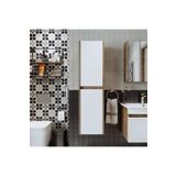 Roomart Roomart Bd2 Ayaksiz 2 Kapakli Ahsap-Mat Beyaz 130 X 35 Cm Banyo Boy Dolabi Banos1755