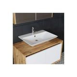 Roomart Roomart Ld7 Ayaksiz 2 Kapakli Lavabolu Ahsap-Mat Beyaz Mdf 85 Cm Banyo Dolabi