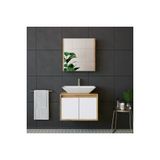 Roomart Roomart Tm7.2 Ayaksiz 2 Kapakli Lavabolu Ahsap-Mat Beyaz Mdf 65 Cm Banyo Dolabi+Aynali Ust Dolabi