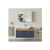 Roomart Roomart Tm7.2 Lavabolu Ahsap-Antrasit Mdf 100 Cm Banyo Dolabi + Aynali Banyo Ust Dolabi