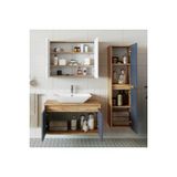 Roomart Roomarttm7.3 Lavabolu Ahşap-Antrasit Mdf 85 Cm Banyo Dolabı+ Aynalı Banyo Üst Dolabı+Boy Dolabı