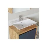 Roomart Tm7.3 Lavabolu Ahsap-Antrasit Mdf 65 Cm Banyo Dolabi+Aynali Banyo Ust Dolabi+Banyo Boy Dolabi