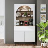 Roomart Venedik Çok Amaçlı Dolap, 2 Kapaklı 1 Çekmeceli Modern Kahve Köşesi, Beyaz - Atlantik Çam