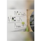 Roomie Home Duvar Rafı Kitaplık Mutfak Banyo Yaşam Alanı 3 'lü Set 15 x 40 cm