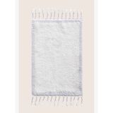 Root Tekli Banyo Paspası %100 Pamuk 60x100 cm Açık Mavi