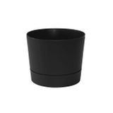 Root & Vessel Majestic Orta Yüzyıl Modern Düşük Profilli Silindir Saksı, Mat Siyah, 26,5 cm