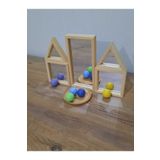 ROOT WODEN TOYS Waldorf Ahşap Oyuncak Çift Taraflı Aynalı Rainbow Blokları