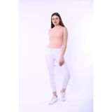 Rooted Kadın Sıfır Kol Bluz, Fitilli Kaşkorse Bluz Kumaş - Pembe