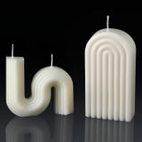 Roowest 2 Adet Estetik Mum Bükümlü Mum Trend Mumlar Kemer Şekilli Mumlar Minimalist Geometrik Şekilli Mumlar Soya Balmumu Kokulu Mum Sanat Dekoratif S Şekilli Mum Düğün Noel Doğum Günü Hediyesi için