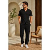 RooY Tekstil ROOY Bürümcük Krinkıl Kumaş Yazlık Likralı Erkek Gömlek Pantalon Takım