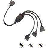 Ropcomp Pc Kasa ve LED Aydınlatma Için 3 Çıkışlı 4-Pin Rgb Splitter - Siyah