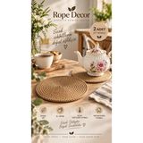 Rope Decor 2'li 20 cm Doğal Jüt Nihale – El Yapımı Tencere, Tava ve Çaydanlık Altlığı - 1 - Açık Kahverengi