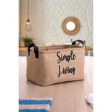 Rope Home 100 % Jüt, Dolap Içi Çamaşır Banyo Oyuncak Düzenleyici Katlanır, Saklama Sepeti Organizer 22X30X18 - Masa Üzeri Düzenleyici - Kahverengi