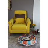Rope Home Decor Yer Minderi Yuvarlak 70 cm Çap Içi Dolgulu - Renkli