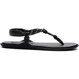Rope Siyah Tekstil Kadın Düz Sandalet