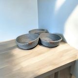 Rope Street Çok Amaçlı 3lü Sepet, Jüt Ip Örme Sepet, Dekoratif Sepet Set, Hasır Sepet Set - Standart - Antrasit