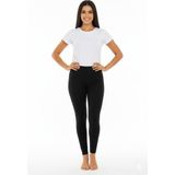 Ropi Kadın Uzun Tayt Pamuklu Likralı Yüksek Bel Siyah Penye Organic - 3XL