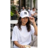 Rora Kadın / Erkek Beyaz Nakışlı Şapka Ayarlanabilir Spor Baseball NY Cap Günlük Unisex