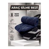 Roro Auto Çift Taraflı Araç Kurulama Havlusu 70X50 cm 1600 Gsm- Ultra Emici Mikrofiber Oto Bezi Lacivert