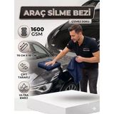 Roro Auto Çift Taraflı Araç Kurulama Havlusu 70X50 cm 1600 Gsm- Ultra Emici Mikrofiber Oto Bezi Lacivert