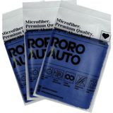Roro Auto Fuji 3'lü Mikrofiber Araç Kurulama ve Oto Temizlik Bezi 40X40 440 Gsm Mavi - 01-Mavi