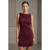 Rosa By Belle Drapeli Mini Elbise – Şık ve Vücuda Oturan Tasarım 3693 - Bordo