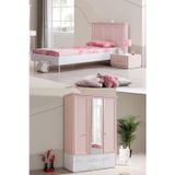 Rosa Genç Odası - 3 Kapılı Dolap, Karyola, Komodin