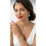 ROSALINDA Baklava desenli kolye küpe bileklik seti