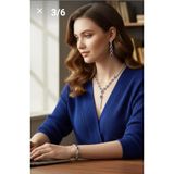 ROSALINDA Mavi taşlı Hürrem Sultan kolye küpe bileklik seti