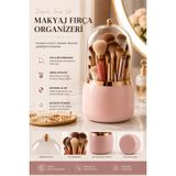 Rose 7 Bölmeli Toz Geçirmez Kapaklı Makyaj Organizer Kozmetik Düzenleyici Fırçalık Kutusu AKY-AK869RS