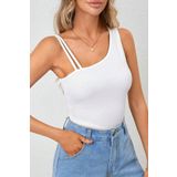Rose Alexandra Kadın Beyaz Kaşkorse Cut Out Detaylı Crop Top Bluz