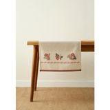 Rose Baskılı Kopanakili Runner Krem (50X150 Cm) - 50 x 150 cm