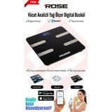 Rose Dijital Akıllı Yağ ve Vücut Analizi Tartısı, Sağlıklı Ölçüm Cihazı - Açık Bej
