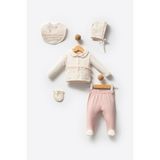 ROSE GİRL %100 ORGANİK PAMUK KIZ BEBEK 5'Lİ HASTANE ÇIKIŞ SETİ