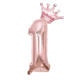 Rose Gold 1 Rakam Folyo Ve Kral Tacı Folyo Balon