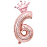 Rose Gold 6 Rakam Folyo Ve Kral Tacı Folyo Balon
