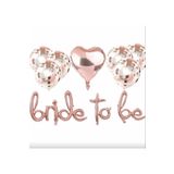 Rose Gold Bride To Be El Yazısı Folyo Kalp Şeffaf Konfetili Balon Set