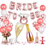 Rose Gold Bride To Be Parti Süsleme Seti, 56 Parça Bekarlığa Veda ve Gelin Partisi Balon Dekorasyon Kiti