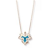 Rose Gold Çınar Ağacı Yaprağı Hayalet Gümüş Kadın Kolye