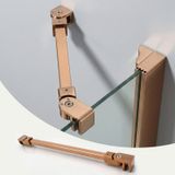 Rose Gold Duş Camı Destek Çubuğu 35,4 inç, 180° Pivotlu Sabitleyici Çubuk, Duş Kapısı için Duvardan Cama Destek Kolu, Muhafaza Sabitleme Çözümü, Dayanıklı ve Şık