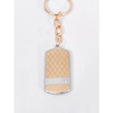 Rose Gold & Gümüş Çift Renkli Zirkon Taşlı Geometrik Metal Künye Anahtarlık - Premium Tasarım
