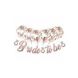 Rose Gold Konfetili Şeffaf Balon Rose Gold Bride To Be Banner