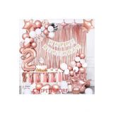 Rose Gold Kral Taçli Doğum Günü Balon Zincir Set, 2