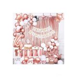 Rose Gold Kral Taçli Doğum Günü Balon Zincir Set, 4