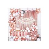 Rose Gold Kral Taçli Doğum Günü Balon Zincir Set, 9