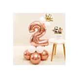 Rose Gold Kral Taçli Rakam Folyo Yaş Balon Set, 2