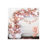 Rose Gold Krom Metalik Renk Balon Zincir Set, 3